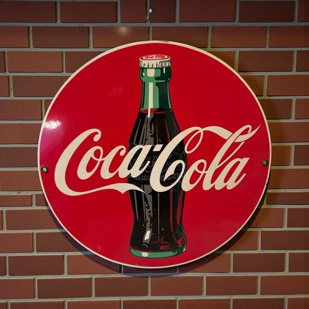 Coca Cola Red and Black Vintage Metal Wall Art